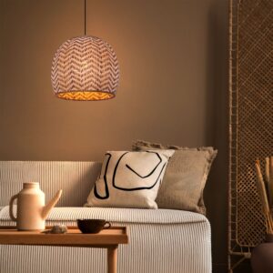 Lightsin Woven Rattan Ceiling Light with Wave Details for Modern Ceiling Lights