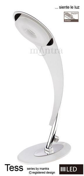 M8152 Tess LED 1 Light Table Lamp in White and Chrome