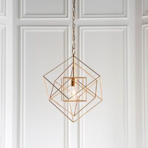 Manteo Metal Geometric Pendant Ceiling Light In Antique Gold