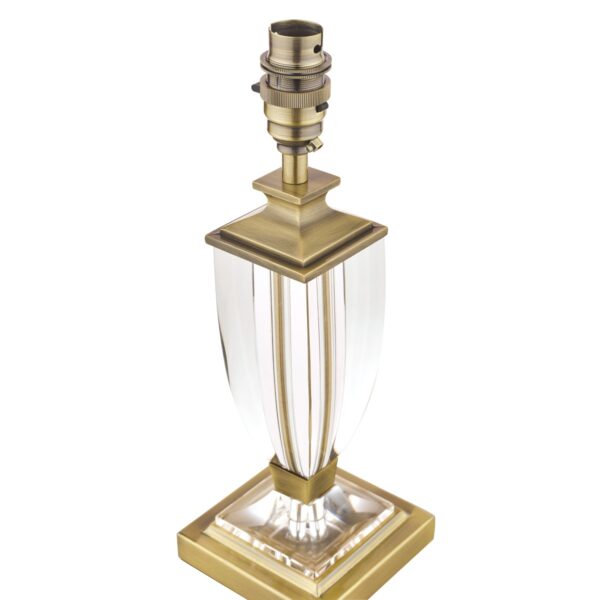 Laura Ashley Carson Antique Brass Crystal Small Table Lamp Base