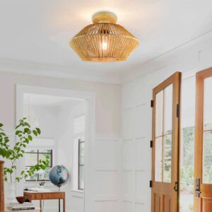 Lightsin Vintage Hemp Rope Ceiling Light for Hallways and Corridors