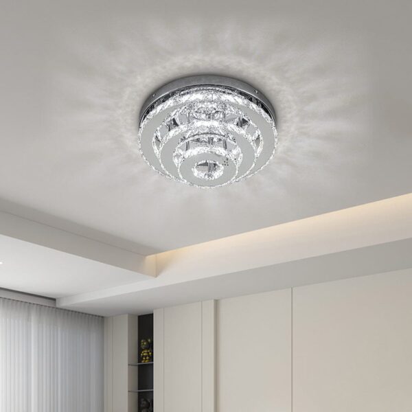 3-Tier Chic Crystal Ceiling Light with Chrome Finish