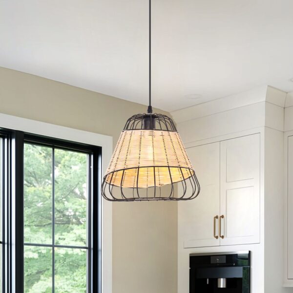 Lightsin Bell-Shaped Rattan Pendant Light for Timeless Rustic Elegance