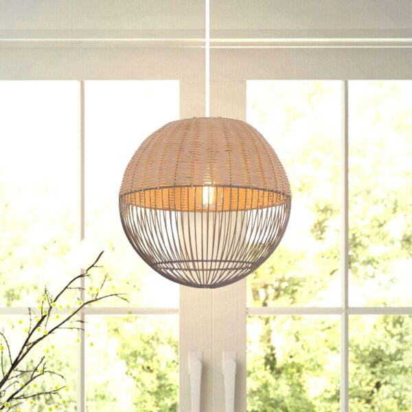 Lightsin Chic Rattan and Metal Pendant Light for Kitchen