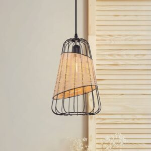 Lightsin Lantern-Inspired Rattan Ceiling Light for Cozy Natural Elegance