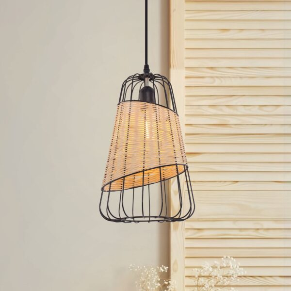 Lightsin Lantern-Inspired Rattan Ceiling Light for Cozy Natural Elegance