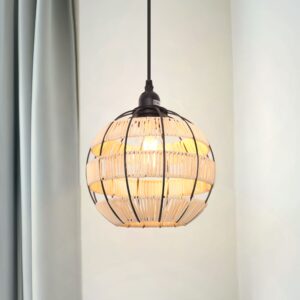 Lightsin Woven Sphere Pendant Light for Cozy Natural Elegance