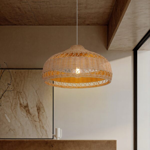 Lightsin Minimalist Bamboo Cone Ceiling Light
