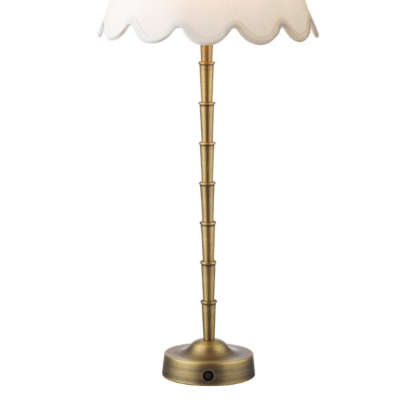 Dar Lighting Wyman Rechargeable LED Table Lamp Base In Matt Antique Brass 45cm