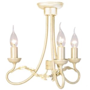 Elstead OV3 IVORY/GOLD Olivia 3 Light Chandelier Light In Ivory/Gold – Fitting Only