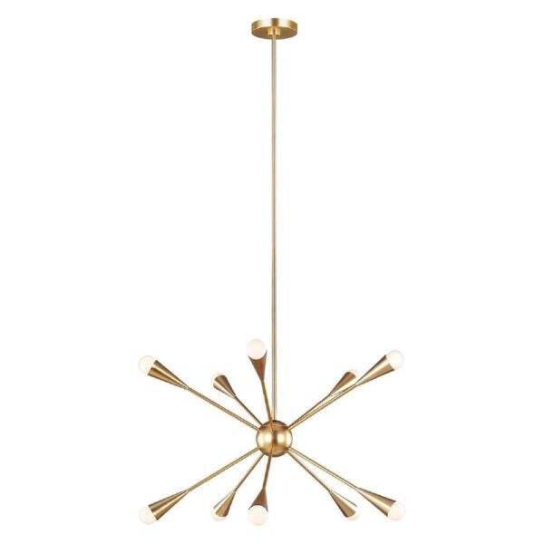 FE-JAX10-BB Jax 10 Light Chandelier In Burnished Brass
