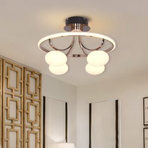 Lightsin Elegant Circular Ceiling Light with Four Orbs