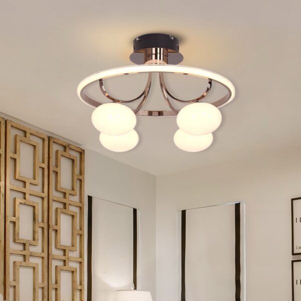 Lightsin Elegant Circular Ceiling Light with Four Orbs