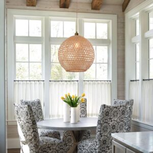 Lightsin Natural Bamboo Pendant Light with Handwoven Lampshades in Four Sizes
