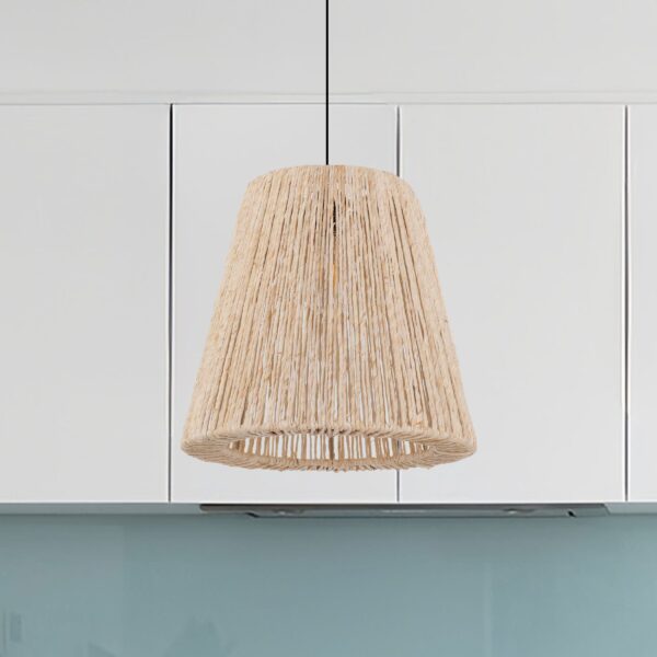 Lightsin Rustic Hemp Rope Woven Pendant Light for Cozy Interiors