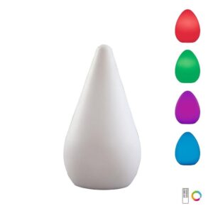 Mantra M1495 Palma 1 Light Outdoor Rechargeable LED Table Lamp In Matt And Opal White