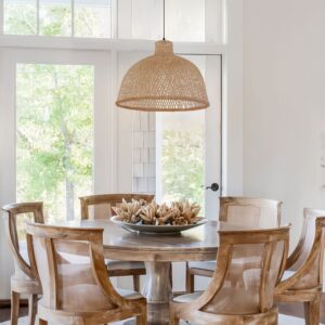 Lightsin Bamboo Dome Pendant Light – Handwoven Ceiling Lighting for Living Room & Kitchen