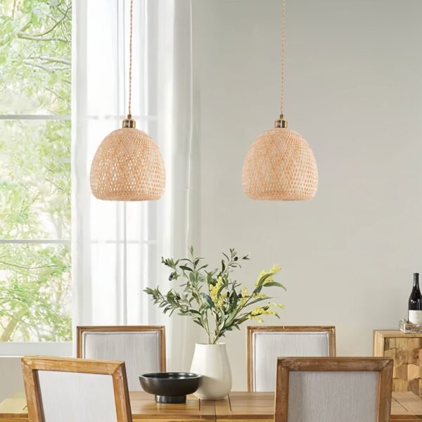 Lightsin Handwoven Bamboo Pendant Light - Natural, Eco-Friendly Lighting for Cozy Spaces