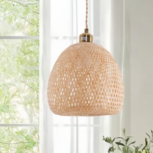 Lightsin Handwoven Bamboo Pendant Light – Natural, Eco-Friendly Lighting for Cozy Spaces