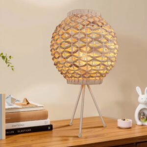 Lightsin Water Hyacinth Rattan Ball-Shaped Woven Table Lamp – Natural Handwoven Lighting for Cozy Spaces