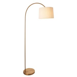 Carlisle Fabric Floor Lamp In Brushed Warm Brass