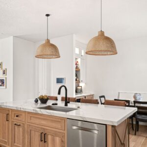 Lightsin Bamboo Dome Pendant Light – Handwoven Ceiling Lighting for Living Room & Kitchen