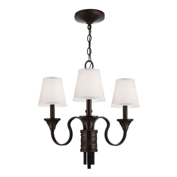 FE/ARBOR CREEK3 Arbor Creek 3 Light Bronze and Brass Chandelier