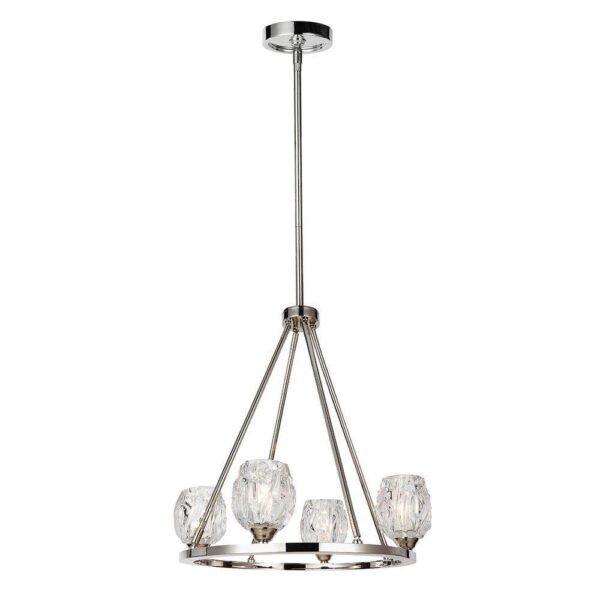 FE/RUBIN4 Rubin 4 Light Ceiling Chandelier In Polished Nickel