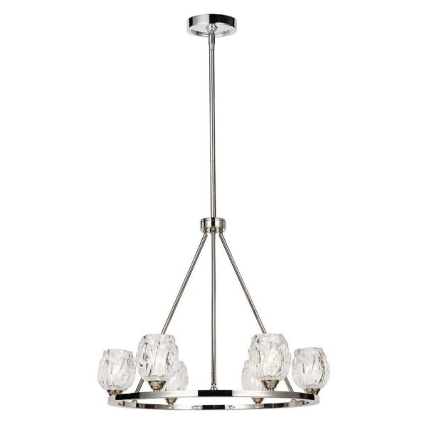 FE/RUBIN6 Rubin 6 Light Ceiling Chandelier In Polished Nickel