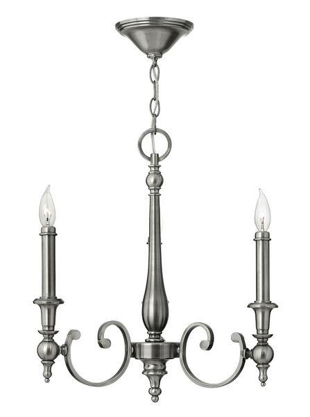 HK/YORKTOWN3 3 Light Antique Nickel Traditional Chandelier