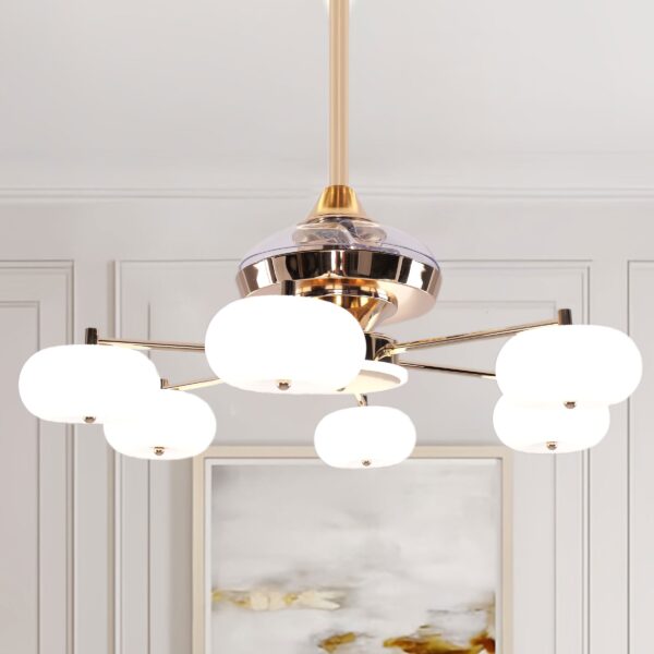 Lightsin Ceiling Fan Light with 6-Speed Control in Copper and Acrylic
