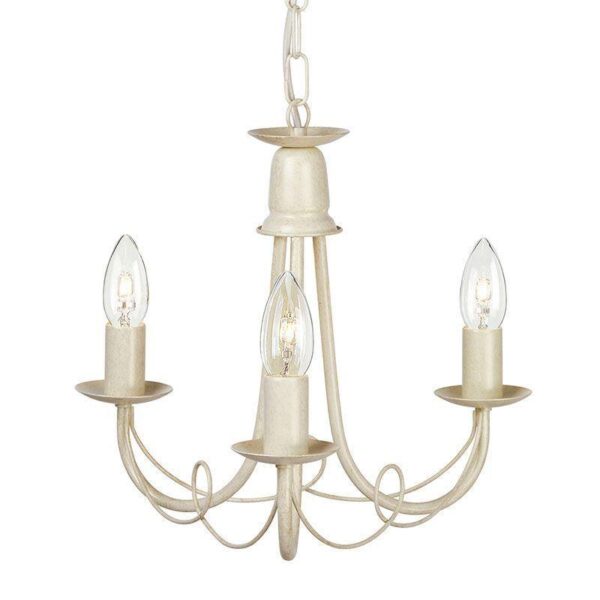 Elstead MN3 IV/GLD Minster 3 Light Ceiling Chandelier In Ivory/Gold - Fitting Only