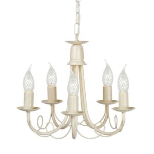 Elstead MN5 IV/GOLD 5 Light Ceiling Chandelier In Ivory/Gold – Fitting Only