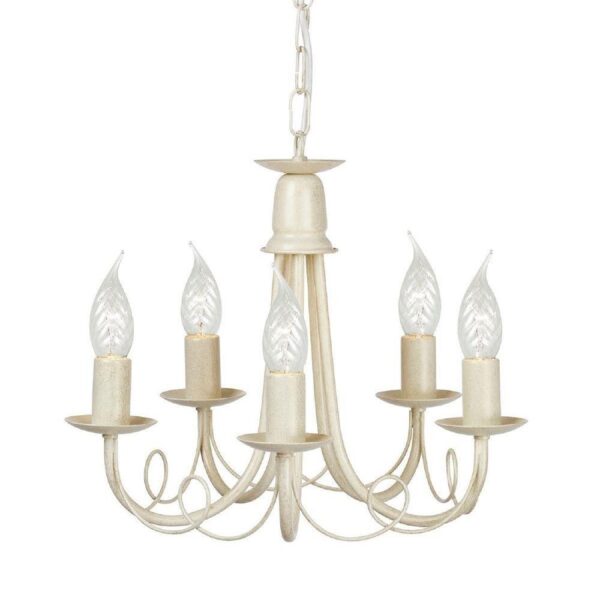 Elstead MN5 IV/GOLD 5 Light Ceiling Chandelier In Ivory/Gold - Fitting Only