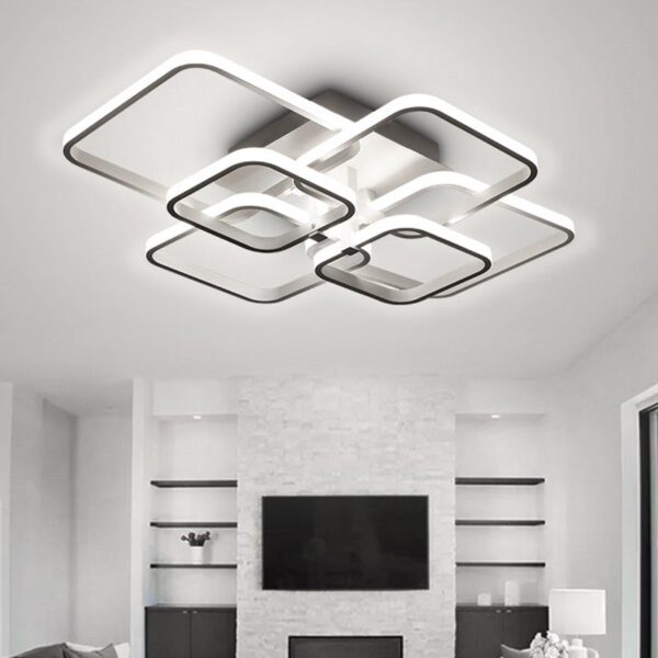 New LED Ceiling Light Fixture with Square Lampshades