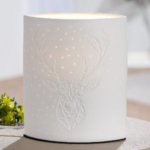 Belvaro Porcelain Animal Design LED Table Lamp in White