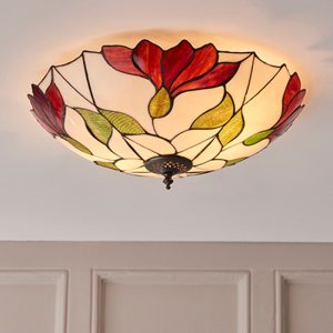 Botanica 2 Lights Large Flush Ceiling Light In Dark Bronze