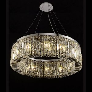 Baden 80 cm Round Pendant Chandelier In Polished Chrome Finish With Crystal Glass