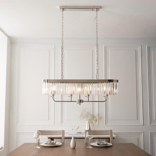 Bastrop Faceted Glass Pendant Ceiling Light In Bright Nickel