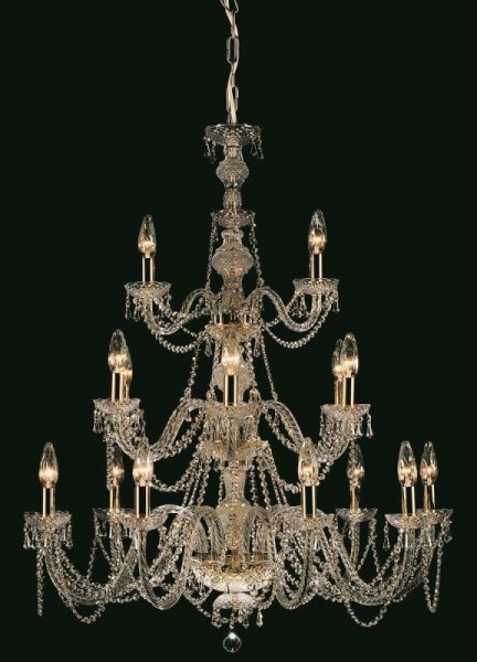 CP06028/18 Crystal Preciosa 18 Lt Chandelier - product_finish:Gold Finish Frame