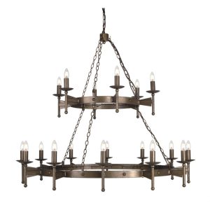 CW18 Cromwell 18 Light Wrought Iron Chandelier