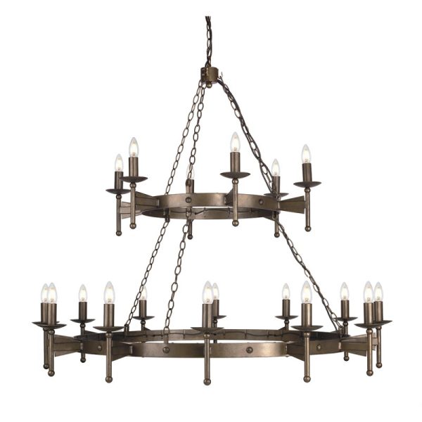 CW18 Cromwell 18 Light Wrought Iron Chandelier