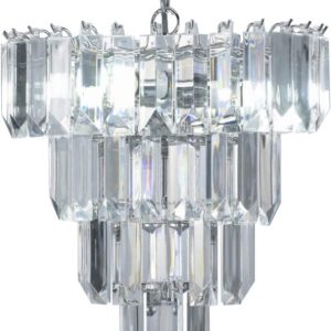 Chichester 4 Light Chandelier Ceiling Light In Polished Chrome With Acrylic Glass Prisms