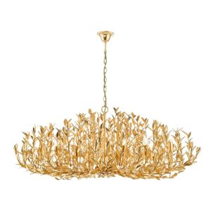 Dar Gold Lighting Silvius 12 Light Oval Ceiling Pendant Light In Gold Leaf Finish
