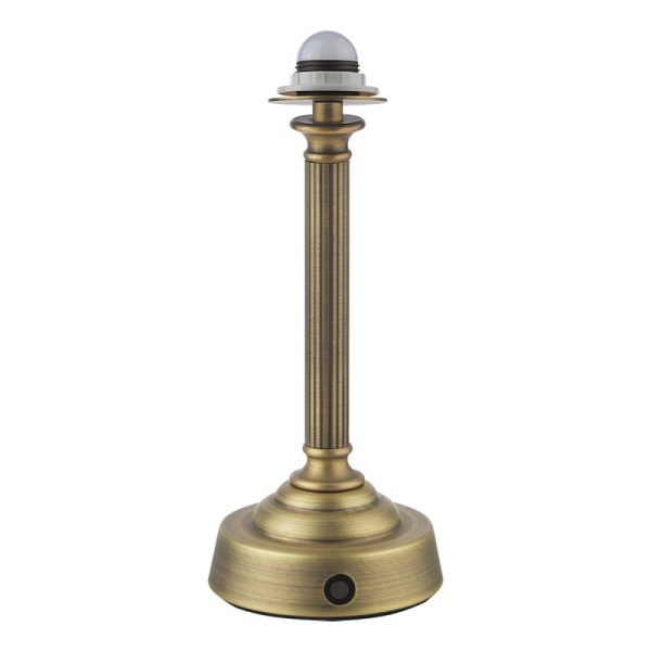 Dar Lighting Virgil Rechargeable LED Table Lamp Base In Matt Antique Brass
