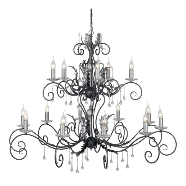 Elstead AML15 Black/Silver Amarilli 15 Light Ceiling Pendant
