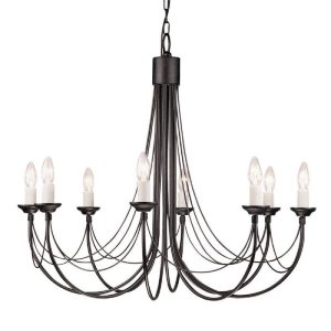 Elstead CB8 BLACK Carisbrooke 8 Light Multi-Arm Chandelier In Black – Fitting Only