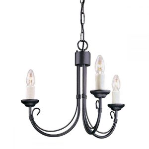 Elstead CH3 BLACK Chartwell 3 Light Chandelier In Black - Fitting Only