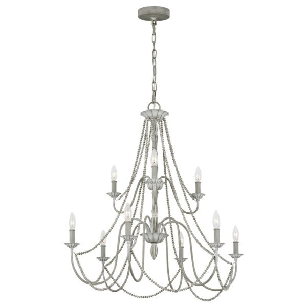 Elstead FE-MARYVILLE9 Maryville 9 Light Ceiling Chandelier In Washed Grey Finish