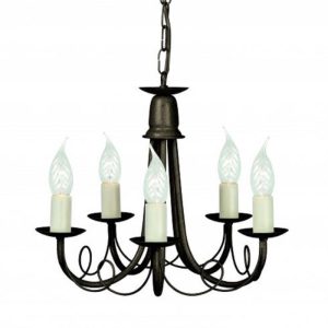 Elstead MN5 BLK/GOLD Minster 5 Light Ceiling Chandelier In Black/Gold – Fitting Only